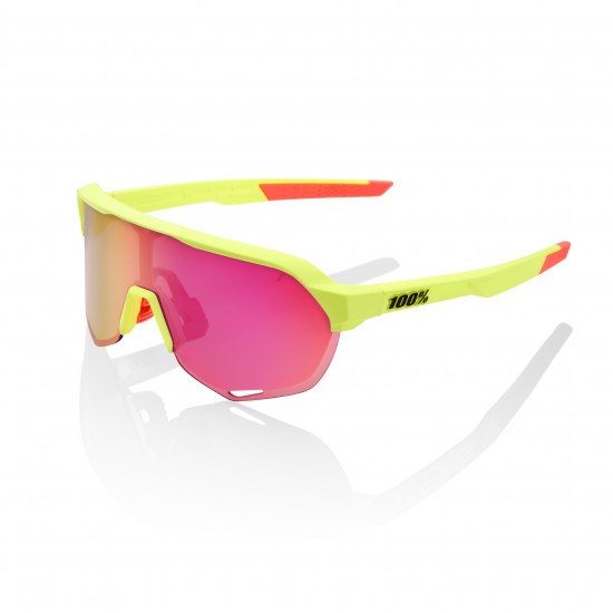 100% S2 Sunglasses - Matte Washed Out Neon Yellow/Purple 100% S2 Sunglasses - Matte Washed Out Neon Yellow/Purple