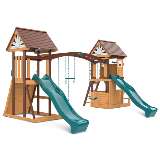 Lifespan Kids Armadale Play Centre Set with 2 x 2.2m Slides - Green Lifespan Kids Armadale Play Centre Set with 2 x 2.2m Slides - Green
