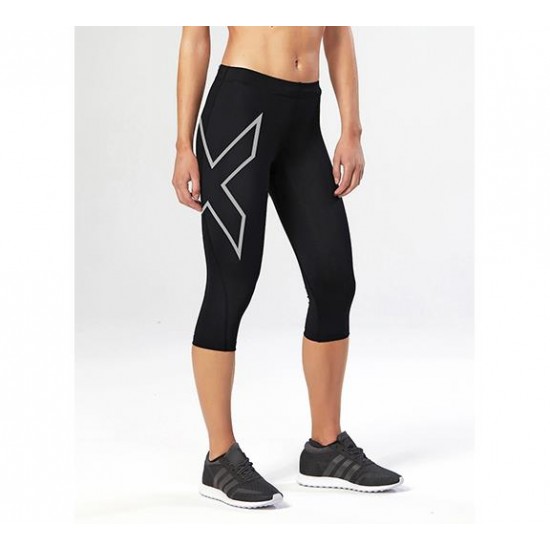 2XU Core Compression 3/4 Tights Womens - Black/Silver 2XU Core Compression 3/4 Tights Womens - Black/Silver
