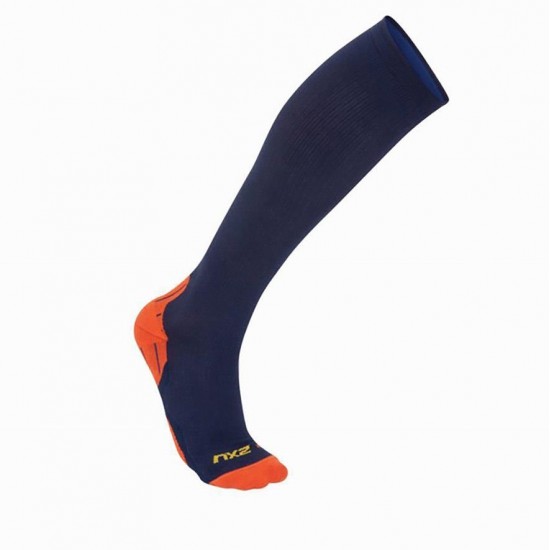 2XU Mens 24/7 Compression Sock Navy/Orange 2XU Mens 24/7 Compression Sock Navy/Orange